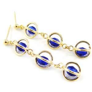  Earrings plated gold Mélodie blue. Jewelry