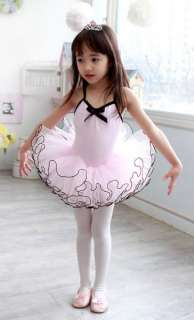 Girls Pink Ballet Tutu Dance Party Leotard Dress 3 8Y  