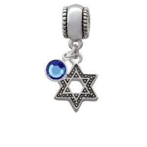 Star of David with Beaded Border European Charm Bead Hanger with 