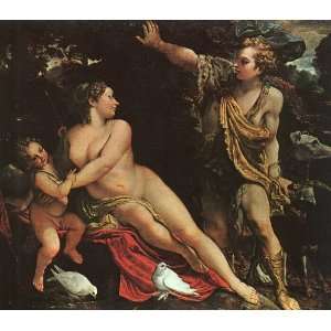   Carracci   24 x 22 inches   Venus, Adonis, and Cupid