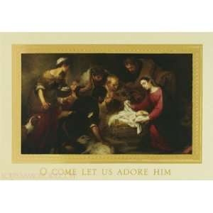  O Come Let Us Adore Christmas Card