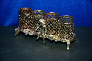 Vintage laced metal SF© lipstick holder with cherubs  