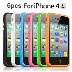   Bumper Frame Silicone Skin Case for iPhone 4S CDMA 4G With Side Button