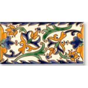  Samarra Yellow Border Handpainted Ceramic Tile