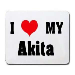  I Love/Heart Akita Mousepad