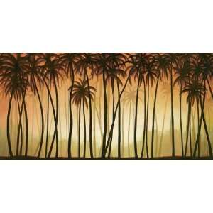 Deac Mong 48W by 24H  Palm Paradise CANVAS Edge #5 3/4 L&R semi 