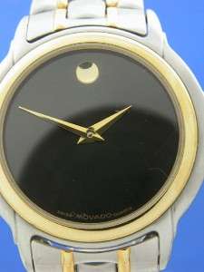 Mans Movado Classic Black Museum Dial Stainless/Gold Watch (55025 