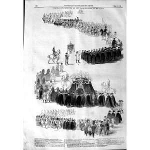    1844 Funeral Procession King Holland Antique Print