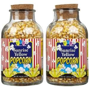 Dean Jacobs Sunrise Yellow Popcorn, Jumbo Glass Jar, 14 oz, 2 pk 