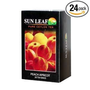 Sun Leaf Peach Apricot Tea, 20 Count Sachet Tea Bags (Pack of 24 