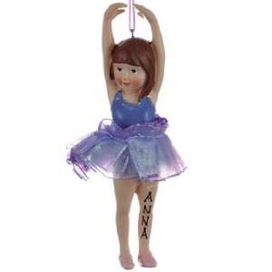  Personalized Toddler Ballerina   Purple Christmas Ornament 