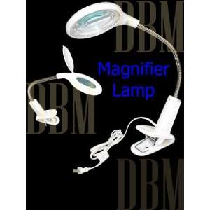  On Table Magnifying Magnifier Lamp Light Flexible Goose Neck White