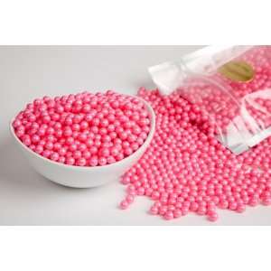 Pearl Bright Pink Sugar Candy Beads (1 Grocery & Gourmet Food