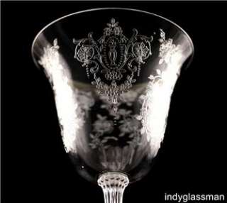     ETCHED   CHEROKEE ROSE   17399   6 1/8   CLARET WINE GLASS GOBLET