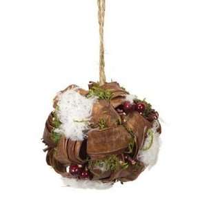   Lodge Moss and Rattan Berry Christmas Ball Ornament