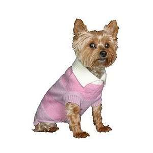  Tartan hound Pink/Pink Rugby Stripes Sweater, Size Large 