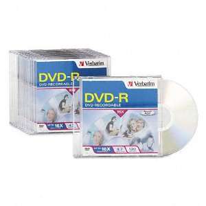  Verbatim 16X DVD R Media 10 Pack in Jewel Case Office 