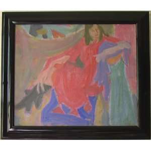  Figure in Red, Original Oil Painting on Canvas By Carmel Art 