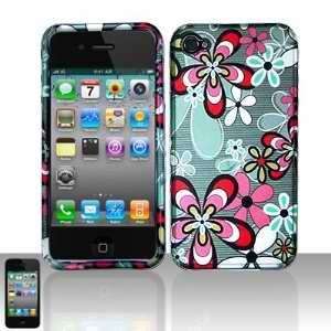   4G Rubberized 2D Flowers Premium Snap On Phone Protector Cover Case