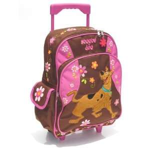  Scooby Doo Rolling Backpack Daisies and Flowers Brown 