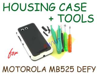   Housing Cover Case White +Open Tools for Motorola MB525 Defy ZVHS549