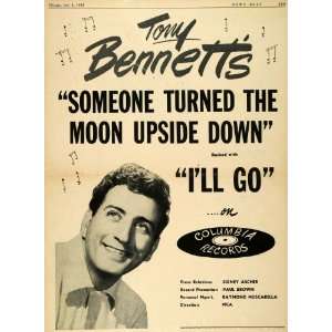  1953 Ad Columbia MCA Tony Bennett Moon Upside Down Jazz 