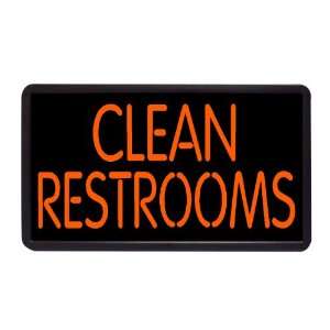    Clean Restrooms 13 x 24 Simulated Neon Sign