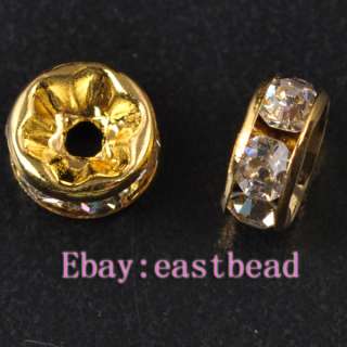 FREE SHIP 100pcs Gold Pt Crystal Spacer Beads ES6773  