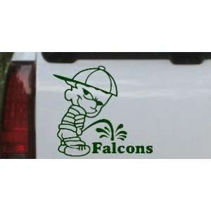 Pee On Falcons Car Window Wall Laptop Decal Sticker    Dark Green 18in 