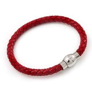  Red Leather Magnetic Bracelet  up to 20cm Length Jewelry