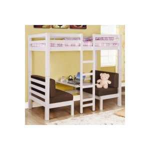  Coaster Twin Over Twin Convertible Loft Bunk Bed in White 