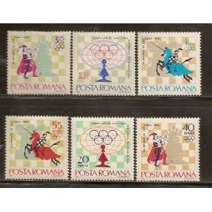  Six Chess Stamps from Romania Scott #s 1815 20 17th Intl 