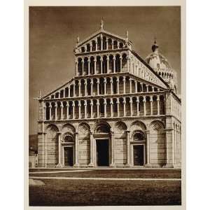  1925 West Facade Romanesque Cathedral Pisa Italy Print 