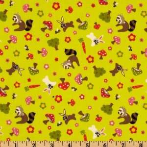  45 Wide Zippee Woodland Frolic Sprout Lime Fabric By The 
