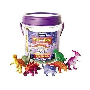  Play and Store Bitty Buckets Take Along Dinosaurs Toys 