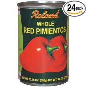 Roland Whole Red Sweet Pimientos, 13.75 Ounce Can (Pack of 24)  