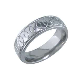    Jardin Titanium Ring with Stylish Engraving Size 6.25 Jewelry