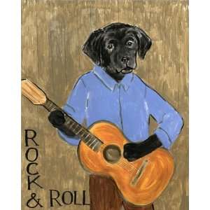  Rock & Roll Dog Canvas Reproduction
