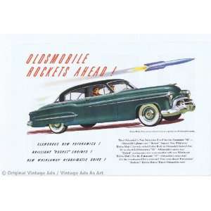  1950 Oldsmobile Rocket 88 4 Door Sedan Green Vintage Ad 