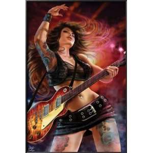  Rock Chick Lamina Framed Poster Print by Cris De Lara 