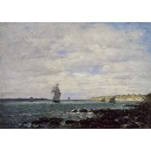   painting name Coast of Brittany, By Boudin Eugène 