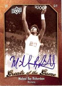 2009/10 Greats of the Game Michael Ray Richardson AUTO  