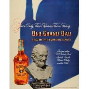  1939 Ad Old Grand Dad Kentucky Bourbon Whiskey Bust 