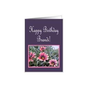  Happy Birthday Brandi, Pink Floral Card Health & Personal 