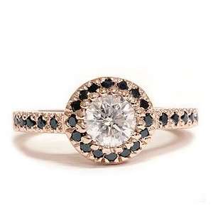  .93CT Halo Diamond Ring 14K Rose Gold Jewelry