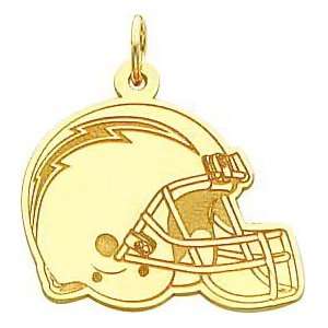  14K Gold NFL San Diego Chargers Football Helmet Charm 