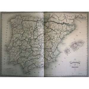  VA Malte Brun Map of Spain and Portugal (1861) Office 