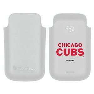  Chicago Cubs Red on BlackBerry Leather Pocket Case 