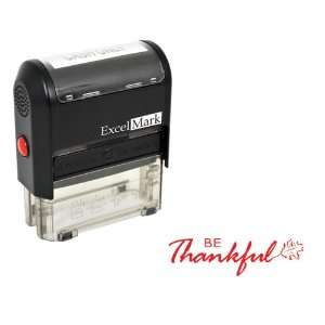  Thanksgiving Rubber Stamp   Be Thankful   Red Ink Office 