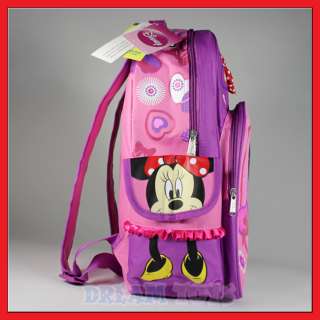 Disney Minnie Mouse Bow 16 Backpack   School Girls Bag  